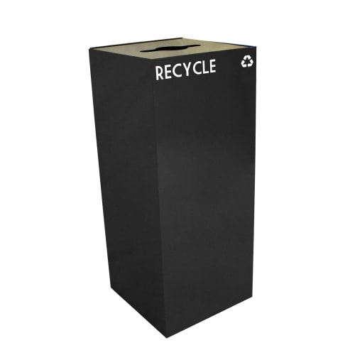 Witt Industries GeoCube 36 Gallon Recycling Receptacle, Combo Opening, Charcoal